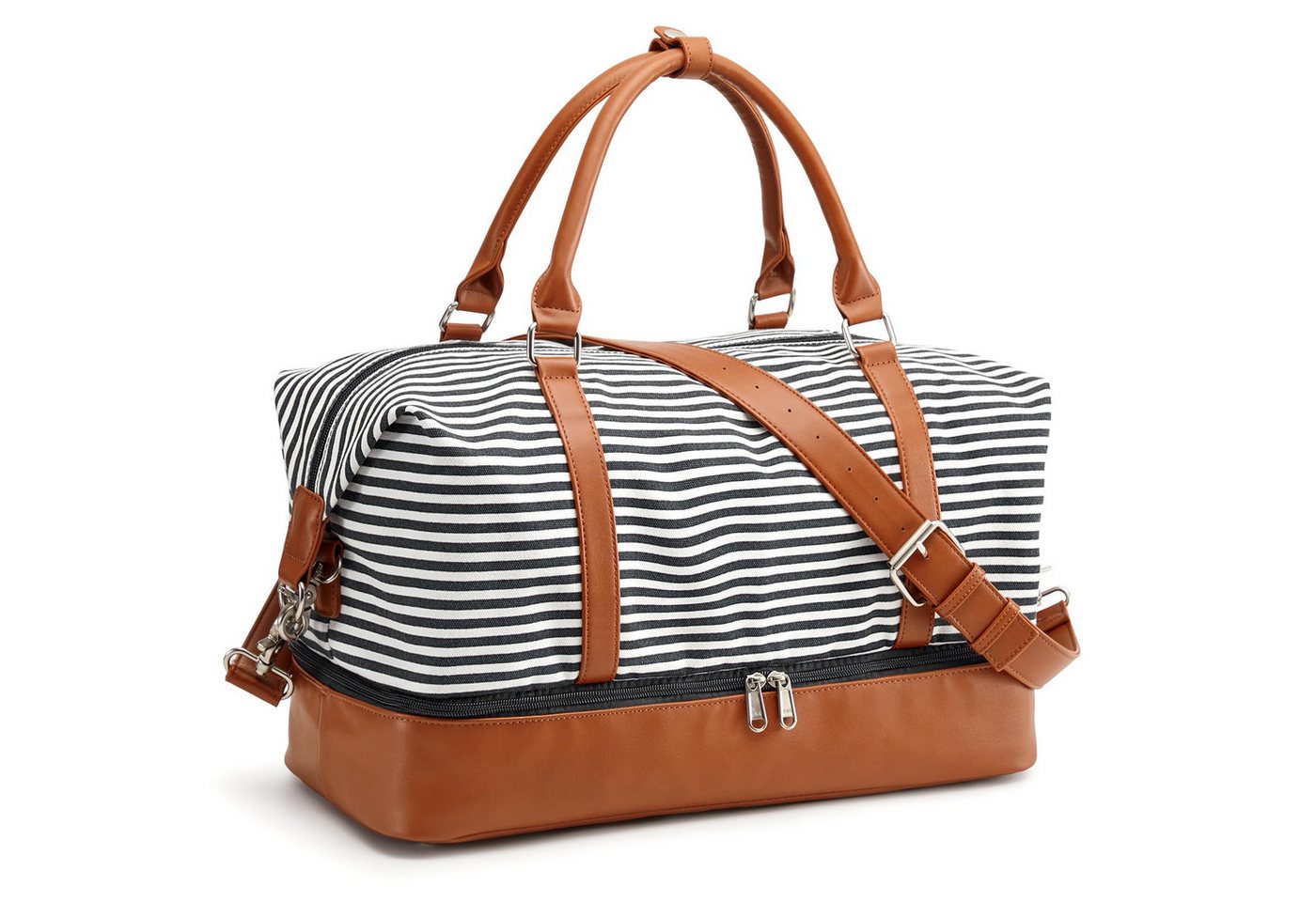 S-ZONE Reisetasche S-ZONE Weekender Tourbag Handgepäck Tragetasche für Damen und Herren, Segeltuch Freizeittasche Gymbag mit Schuhfach für die Nacht von S-ZONE