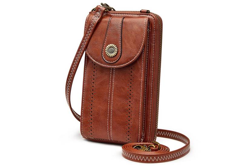 S-ZONE Umhängetasche S-ZONE Damen RFID-blockierende Umhängetasche Handytasche Bauchtasche, Freizeittasche kleine Geldbörse aus Kunstleder von S-ZONE