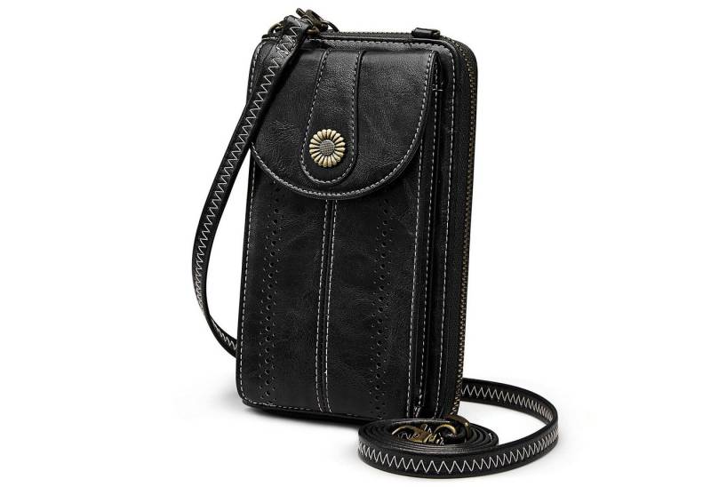 S-ZONE Umhängetasche S-ZONE Damen RFID-blockierende Umhängetasche Handytasche Bauchtasche, Freizeittasche kleine Geldbörse aus Kunstleder von S-ZONE