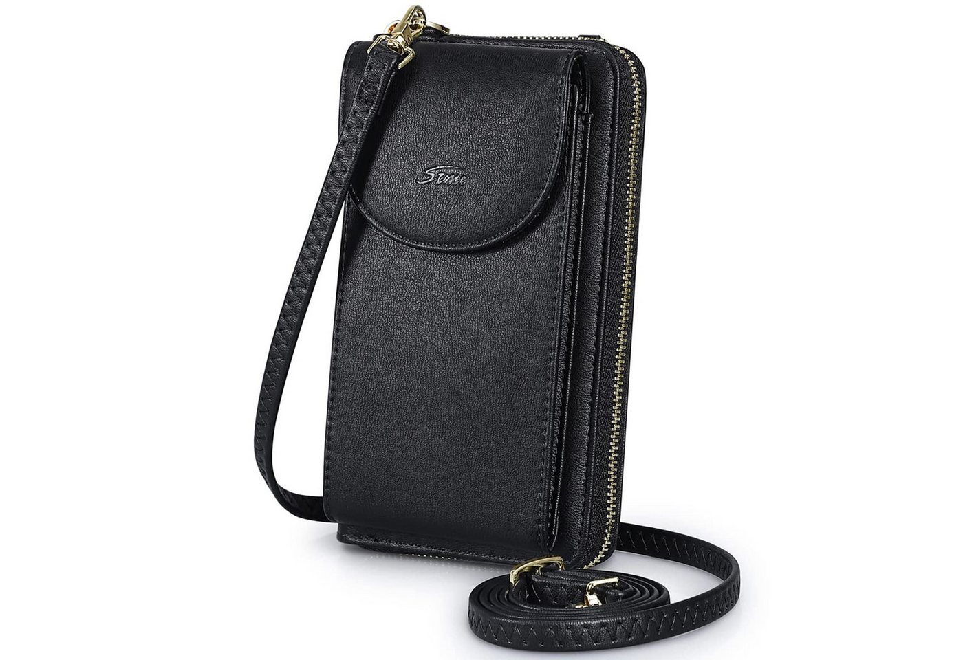 S-ZONE Umhängetasche S-ZONE Damen kleine Umhängetaschen Mini Bag Schultertasche Handytasche, Smartphonetasche RFID-Blockierung Geldbörse mit Kreditkartenfächern von S-ZONE