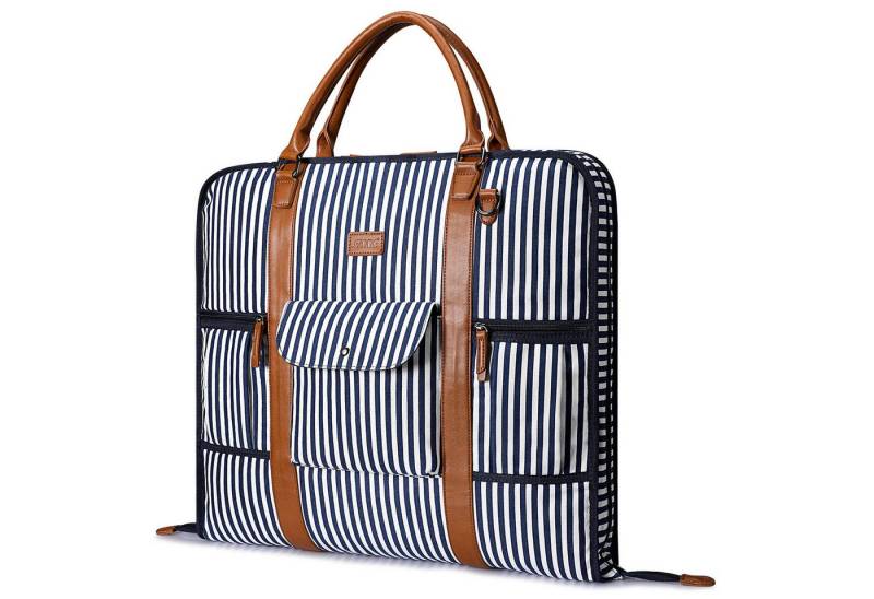 S-ZONE Weekender S-ZONE Männer Handgepäck Kleidertasche Reisetasche Weekender, Canvas-Leder Anzughülle für Geschäftsreisen Tragetasche von S-ZONE