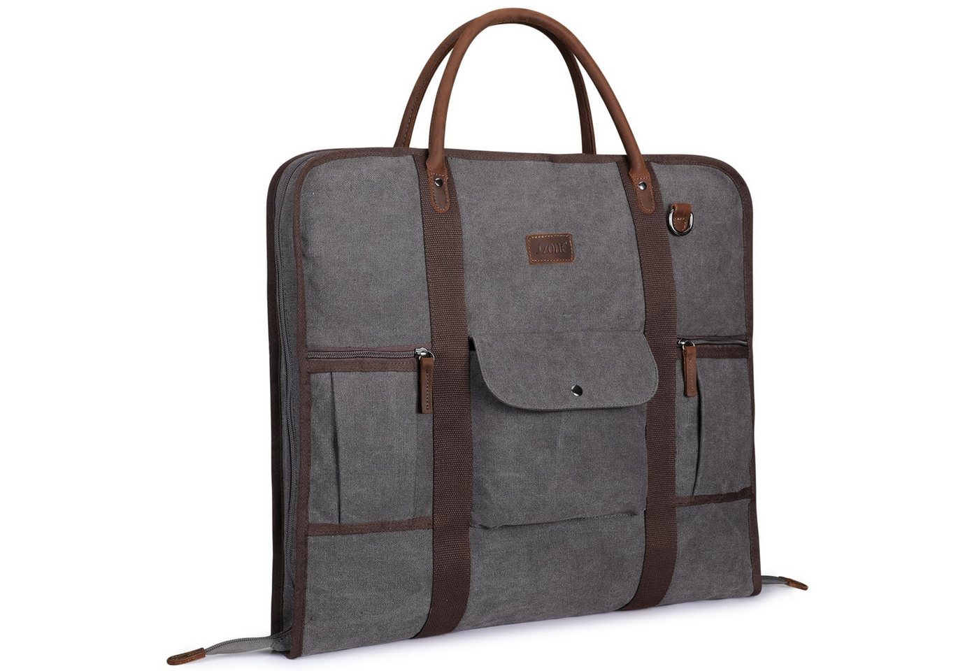 S-ZONE Weekender S-ZONE Männer Handgepäck Kleidertasche Reisetasche Weekender, Canvas-Leder Anzughülle für Geschäftsreisen Tragetasche von S-ZONE