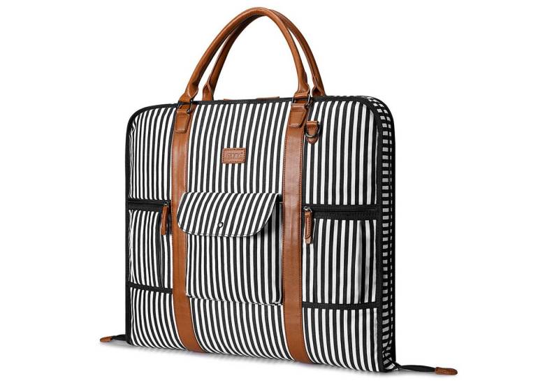 S-ZONE Weekender S-ZONE Männer Handgepäck Kleidertasche Reisetasche Weekender, Canvas-Leder Anzughülle für Geschäftsreisen Tragetasche von S-ZONE