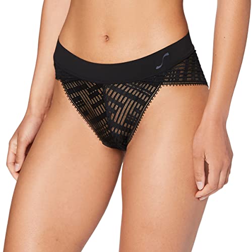 S by sloggi Damen Seven High Leg Brief Slip, Black, XS von S by sloggi