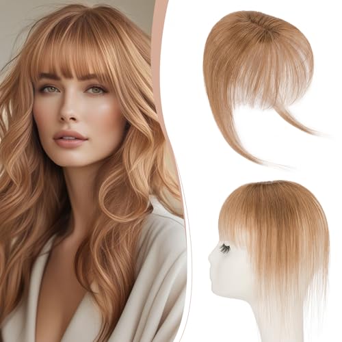 Clip in Pony Echthaar 3D 360° Abdeckung 100% Remy Haar Clip in Bangs Dünner Pony - Haarteile Echthaar für Damen 10g #6 Hellbraun Clip in Pony Echthaar 3D 360° Abdeckung 100% Remy Haar Clip in Bangs Dünner Pony - Haarteile Echthaar für Damen 10g #6 Hellbraun von S-noilite
