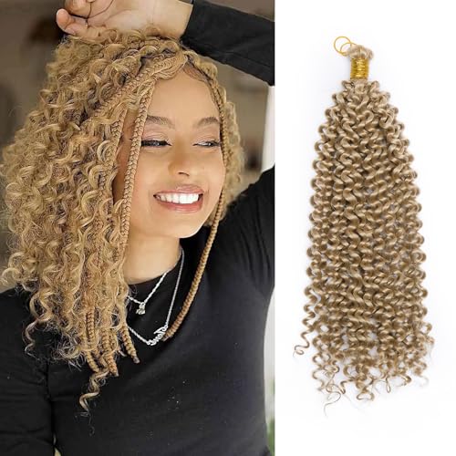 S-noilite Lockiges Flechthaar, Marlybob Häkelzöpfe Haarverlängerung 35 cm Wasserwelle Afro Kinky Jerry Curl Vorgedehntes Ombre Flechthaarteil für schwarze Frauen, 1 Packung 100 g,Aschblond S-noilite Lockiges Flechthaar, Marlybob Häkelzöpfe Haarverlängerung 35 cm Wasserwelle Afro Kinky Jerry Curl Vorgedehntes Ombre Flechthaarteil für schwarze Frauen, 1 Packung 100 g,Aschblond von S-noilite