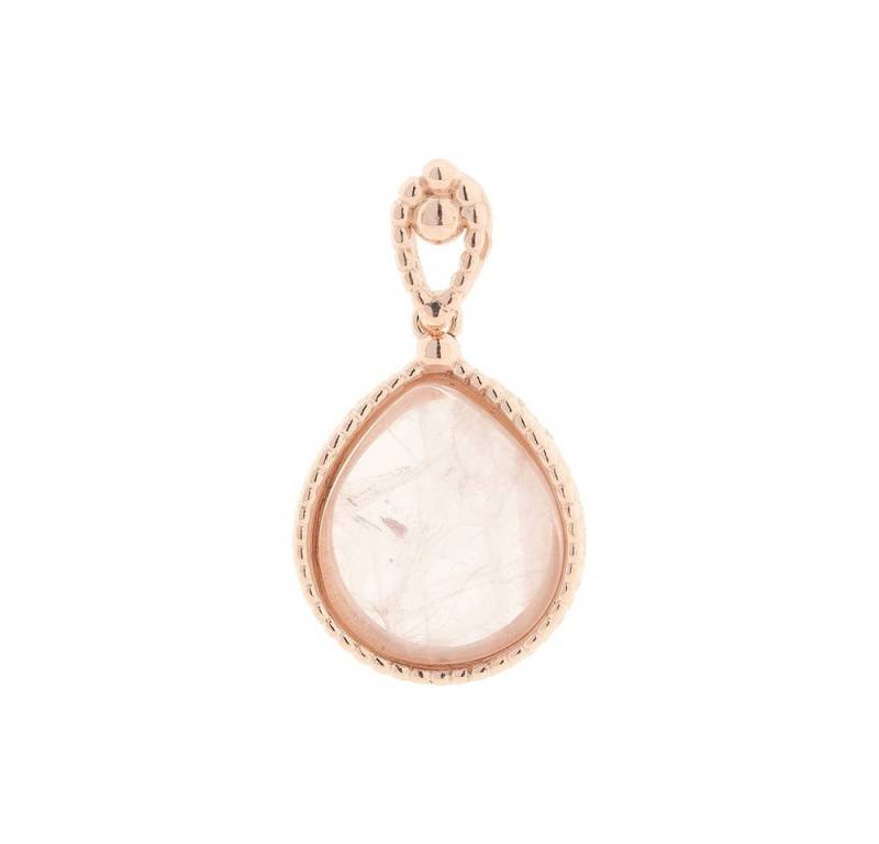 S&A Jewellery Design Kettenanhänger Anhänger aus 925 Silber mit rosa Quarz (Set, 1-tlg), rosévergoldet 925 Sterling Silber Silberschmuck für Damen von S&A Jewellery Design