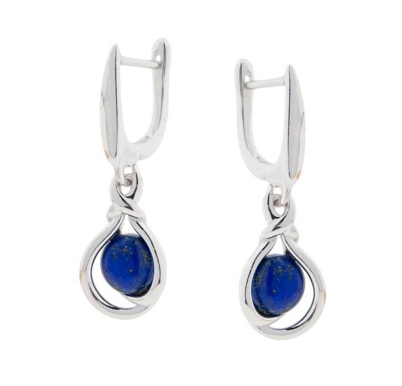 S&A Jewellery Design Paar Ohrhänger Ohrringe aus 925 Silber mit blauem Lapislazuli (Set, 2-tlg), 925 Sterling Silber Silberschmuck für Damen von S&A Jewellery Design