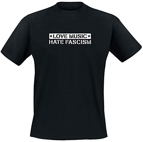 Love Music Hate Fascism T-Shirt, Schwarz, Grösse XXL Love Music Hate Fascism T-Shirt, Schwarz, Grösse XXL von S&D