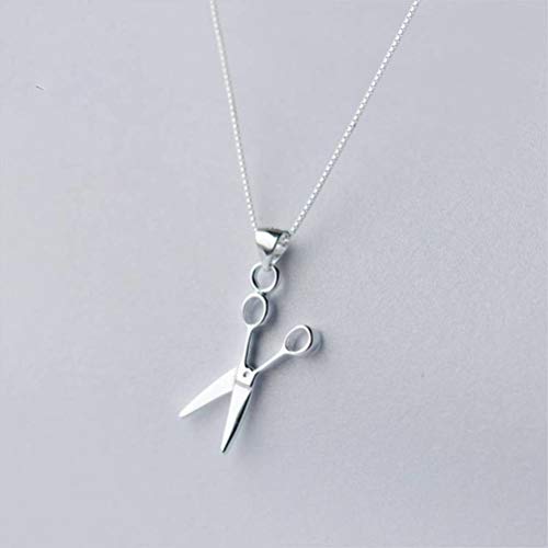 S&RL S925 Silberkette Damen Koreanische Mode Persönlichkeit Kurze Schlüsselbeinkette Halskette Schere Literarischen Anhänger SchmuckAnhänger ohne Kette, 925 Silber von S&RL