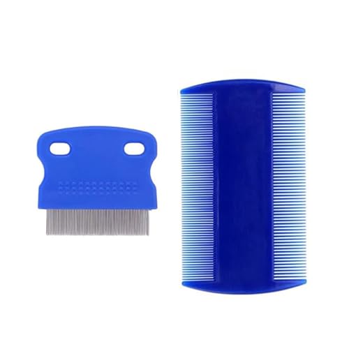 2 x Kopf-Nit-Kamm-Set zum Entfernen von Haar-Nissen, Läusekamm zur Behandlung von Nissen, doppelseitiger Läusekamm für Kinder, Erwachsene und Haustiere von S & S PRODUCTS