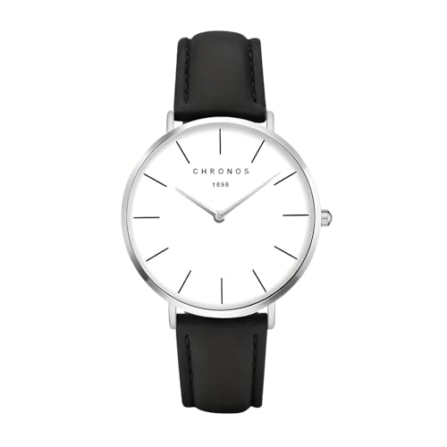 S&T Design Herren Uhr Armbanduhr Elegant Minimalistisch Männeruhr Anzug Quarz Analog (Schwarz) von S&T Design