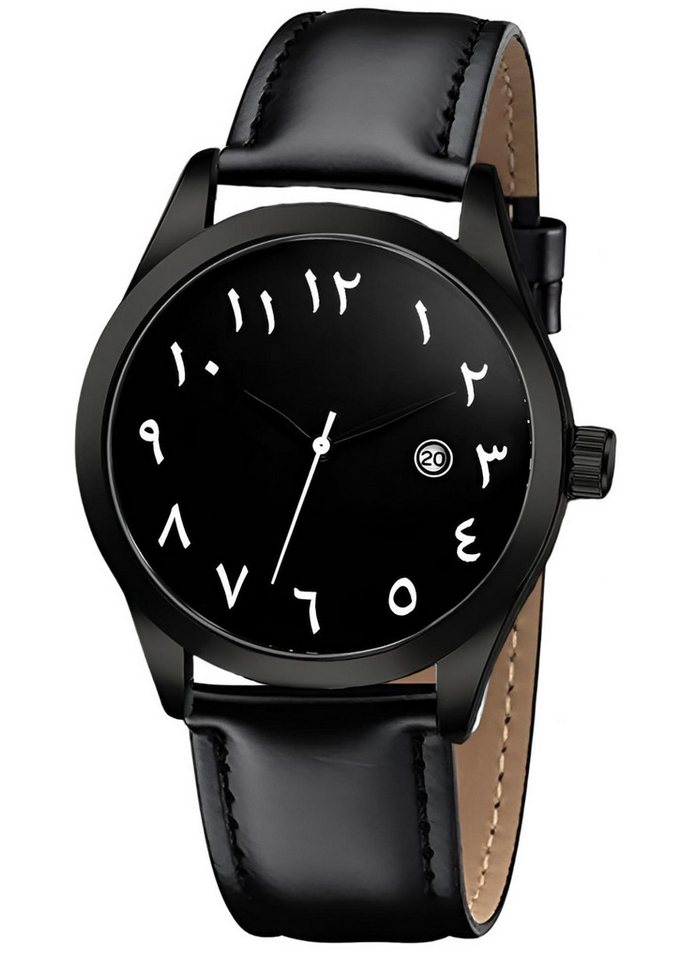 S&T Design Quarzuhr Herrenuhr Arabische Zahlen Armbanduhr, (inkl. Uhrenbox), Herren Uhr Arabisch Datum Wasserdicht 3BAR von S&T Design
