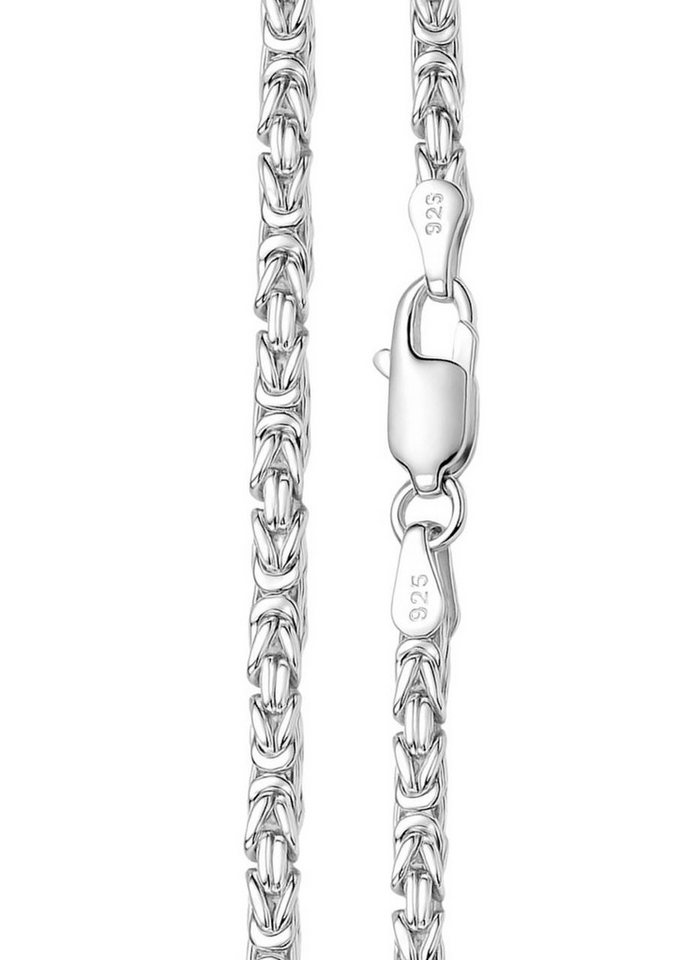 S&T Design Silberkette Königskette 925 Silber 55 cm – Echt-Silber Halskette mit Karabiner (Einzelartikel, Einzelkette), Massive Königskette aus 925er Silber, glänzend & nickelfrei von S&T Design