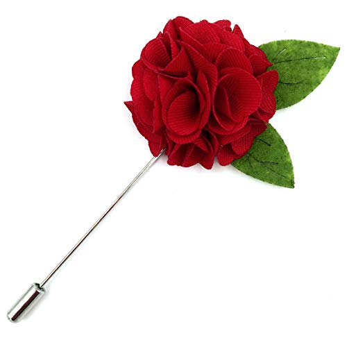 Assorted Fashion Herren Revers Blumen handgemachte Boutonniere Stick Pin Hochzeit neu (Rote Blume) von S&W SHLAX&WING