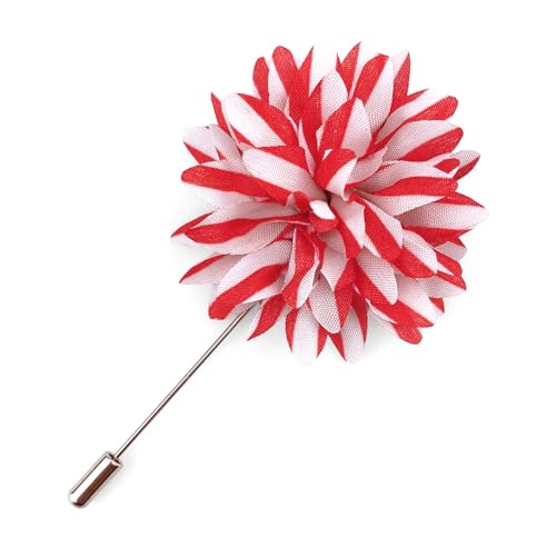 Assorted Fashion Herren Revers Blumen handgemachte Boutonniere Stick Pin Hochzeit neu (rotWeiss) von S&W SHLAX&WING