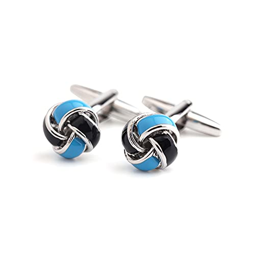 Knot Twisted Manschettenknöpfe für Männer Blau und Schwarz Knot Twisted Manschettenknöpfe für Männer Blau und Schwarz von S&W SHLAX&WING