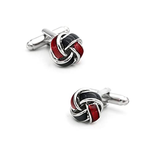 Knot Twisted Manschettenknöpfe für Männer Rot und Schwarz Knot Twisted Manschettenknöpfe für Männer Rot und Schwarz von S&W SHLAX&WING