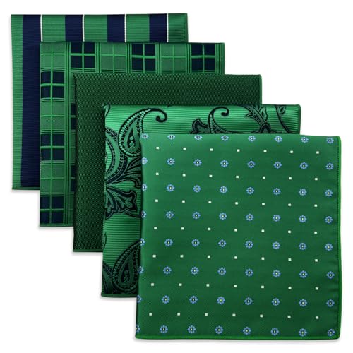 S&W SHLAX&WING 5er-Pack Herren Einstecktücher Set 32cm Formelle Herren Taschentücher für Anzüge Hochzeiten Smokings und Muster No.18 von S&W SHLAX&WING