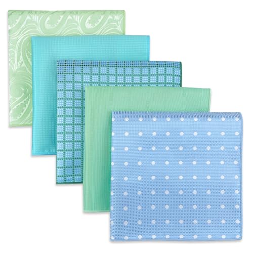 S&W SHLAX&WING 5er-Pack Herren Einstecktücher Set 32cm Formelle Herren Taschentücher für Anzüge Hochzeiten Smokings und Muster No.22 von S&W SHLAX&WING