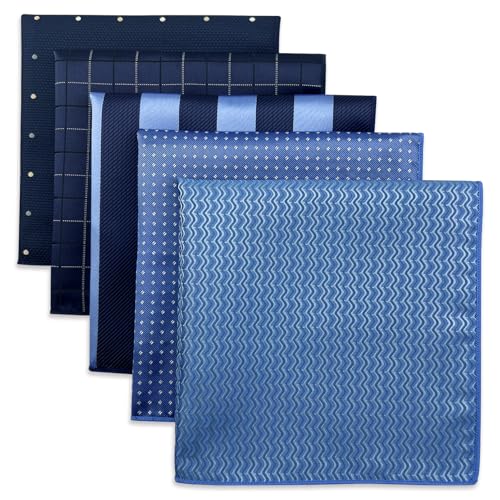 S&W SHLAX&WING 5er-Pack Herren Einstecktücher Set 32cm Formelle Herren Taschentücher für Anzüge Hochzeiten Smokings und Muster No.9 von S&W SHLAX&WING