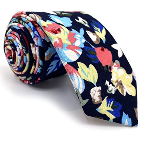 S&W SHLAX&WING Baumwolle Krawatten für Männer Dünne Floral bedruckt von S&W SHLAX&WING