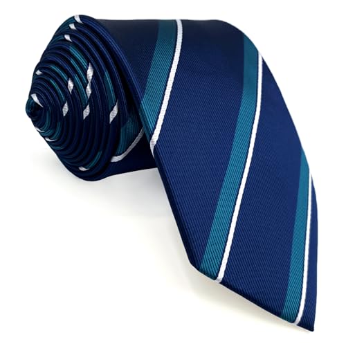 S&W SHLAX&WING Blau Marine Gestreifte Herren Krawatte Skinny 6cm von S&W SHLAX&WING