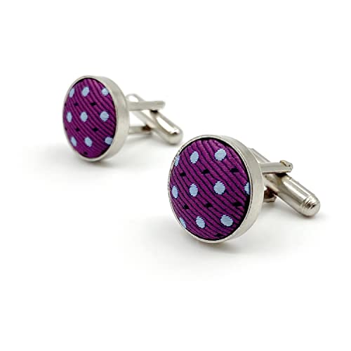 S&W SHLAX&WING Dotty Purple mit Blue Dots Matching Manschettenknöpfe von S&W SHLAX&WING