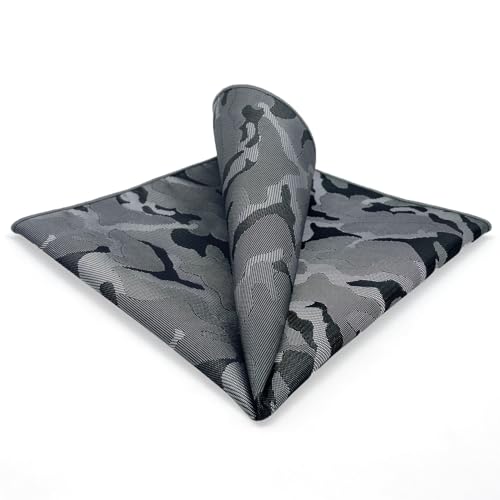 S&W SHLAX&WING Einzigartig Grau Herren Einstecktücher Disruptive Pattern for Suit Jacket von S&W SHLAX&WING