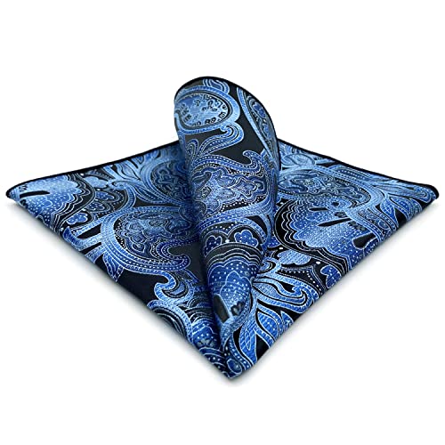 S&W SHLAX&WING Geometrisch Blau Schwarz Herren Einstecktücher Paisley von S&W SHLAX&WING