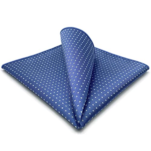 S&W SHLAX&WING Herren Einstecktücher Weiß Punkte Blau for Suit Groß 32cm von S&W SHLAX&WING