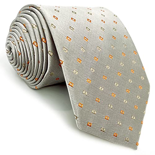 S&W SHLAX&WING Herren Krawatte Hellgrau Orange Silber Foulard Extra Lange Größe S&W SHLAX&WING Herren Krawatte Hellgrau Orange Silber Foulard Extra Lange Größe von S&W SHLAX&WING