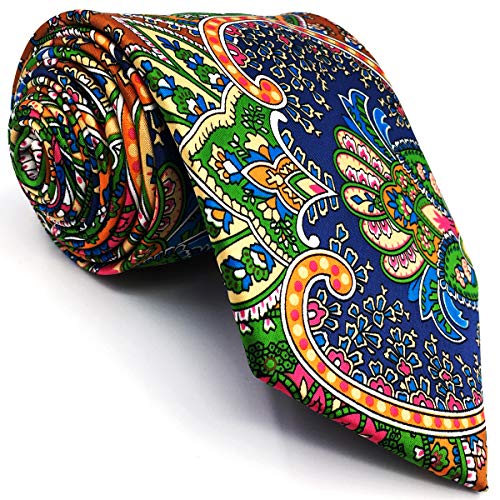 S&W SHLAX&WING Herren Krawatte Paisley Mehrfarbig Rot Grün Gelb Seide Handmade von S&W SHLAX&WING