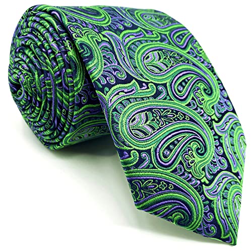 S&W SHLAX&WING Herren Krawatten Paisley Grün Lila für Anzug Sakko Hochzeit Krawatte extra lang 160cm S&W SHLAX&WING Herren Krawatten Paisley Grün Lila für Anzug Sakko Hochzeit Krawatte extra lang 160cm von S&W SHLAX&WING