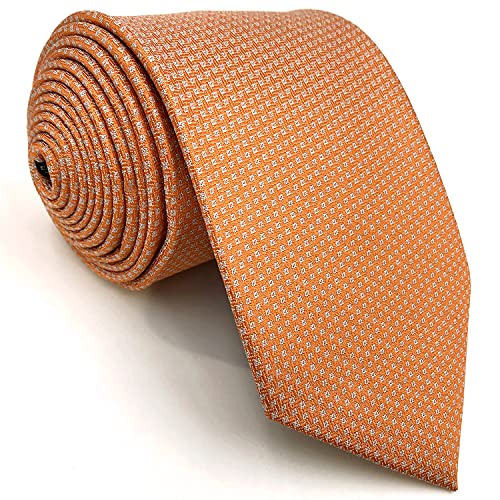 S&W SHLAX&WING Herren Krawatten Set Einfarbige Krawatten für Herren Orange Classic Size Krawatte von S&W SHLAX&WING