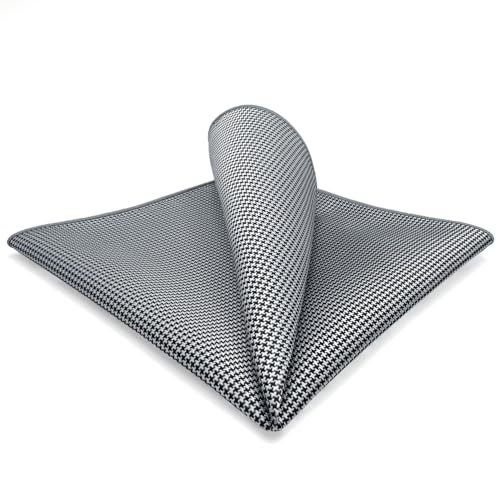S&W SHLAX&WING Houndstooth Schwarz Weiß Mens Pockt Platz Seide Geschäftsanzug Herren Einstecktücher von S&W SHLAX&WING