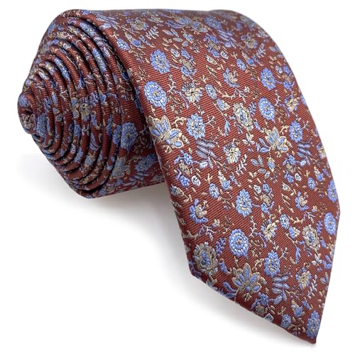 S&W SHLAX&WING Krawatte für Herren Rot Mittelgroß Vermillion Blau Blumenkrawatte Party klassisch Größe 147cm×8cm S&W SHLAX&WING Krawatte für Herren Rot Mittelgroß Vermillion Blau Blumenkrawatte Party klassisch Größe 147cm×8cm von S&W SHLAX&WING