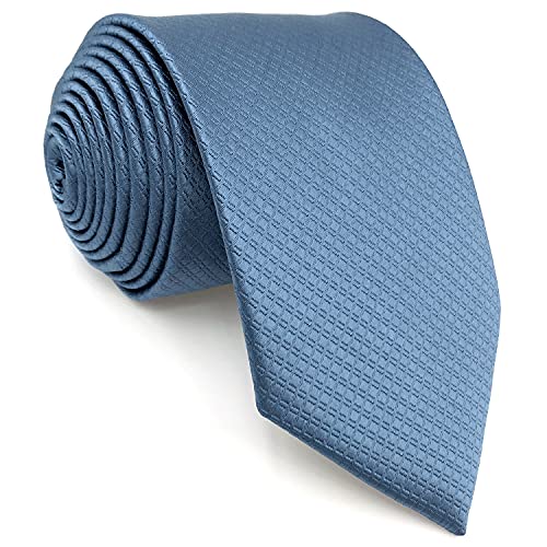 S&W SHLAX&WING Krawatte für Männer Steel Blue Skinny Krawatten Solid Color Slim Tie von S&W SHLAX&WING