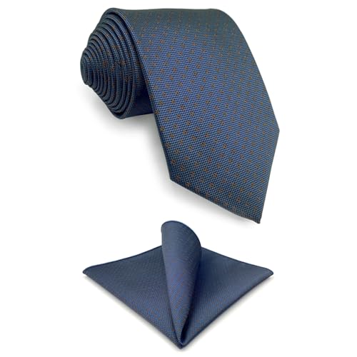 S&W SHLAX&WING Krawatten für Herren Blau mit Punkten Business für Sakko Set mit passendem Einstecktuch 147cm S&W SHLAX&WING Krawatten für Herren Blau mit Punkten Business für Sakko Set mit passendem Einstecktuch 147cm von S&W SHLAX&WING