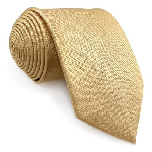 S&W SHLAX&WING Krawatten für Herren einfarbig Gelb formelle Krawatte Satin XL extra lang 160cm von S&W SHLAX&WING
