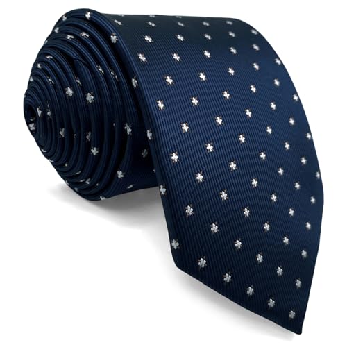 S&W SHLAX&WING Marineblau Weiße Punkte Herren Krawatte Business Formal Gewebt Extra Lang 160cm S&W SHLAX&WING Marineblau Weiße Punkte Herren Krawatte Business Formal Gewebt Extra Lang 160cm von S&W SHLAX&WING