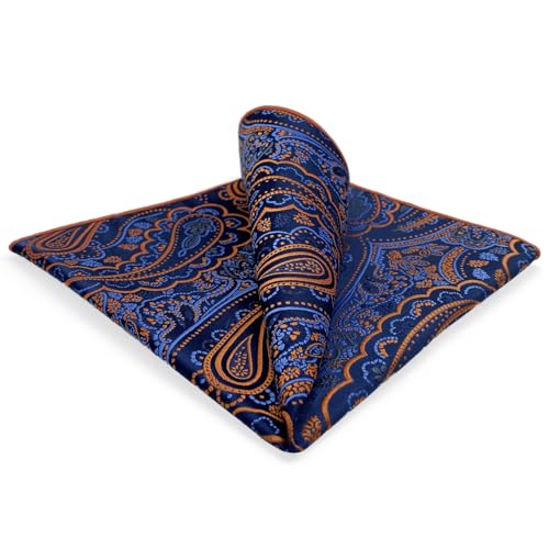 S&W SHLAX&WING Men Einstecktücher 32cm Paisley Blau Navy von S&W SHLAX&WING