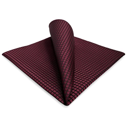 S&W SHLAX&WING Men Einstecktücher Plaids Rot Maroon Burgundy 32cm von S&W SHLAX&WING