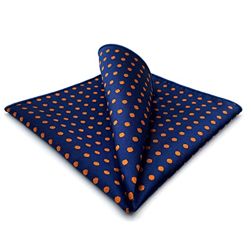 S&W SHLAX&WING Men Herren Einstecktücher Polka Dot Orange Blau 32cm von S&W SHLAX&WING