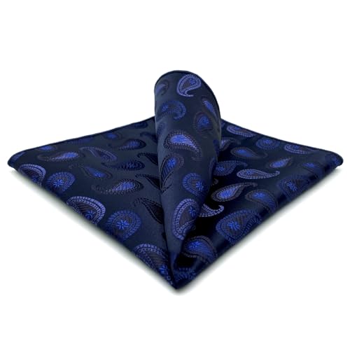S&W SHLAX&WING Navy Paisley Herren Einstecktücher Seide Geschäftsanzug Dark Blau von S&W SHLAX&WING