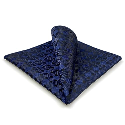 S&W SHLAX&WING Schwarze Dunkelblaue Einstecktücher für Herren Foulard Bräutigam Accessoires von S&W SHLAX&WING