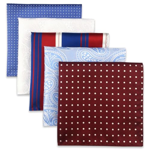 Shlax&Wing 5 Pieces Assorted Herren Einstecktücher Handkerchiefs Set 68 von S&W SHLAX&WING