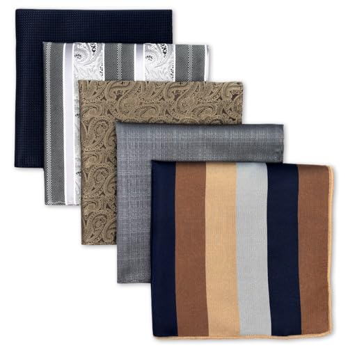 Shlax&Wing 5 Pieces Assorted Herren Einstecktücher Handkerchiefs Set von S&W SHLAX&WING