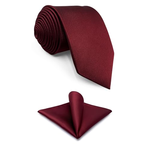 Shlax&Wing Einfarbig Color Rot Burgundy Hochzeit Mehrfarbigs For Männer Classic Krawatte Fashion von S&W SHLAX&WING