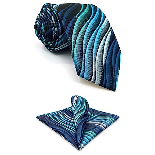 Shlax&Wing Herren Krawatte Ripple Blau MulticoloRot Seide Grün Lang Seide Shlax&Wing Herren Krawatte Ripple Blau MulticoloRot Seide Grün Lang Seide von S&W SHLAX&WING